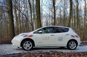 Elektroauto mit dem Slogan "Hannover stromert"