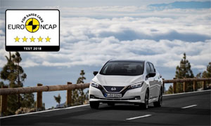 Die Bestnote von fünf Sternen für den Nissan Leaf berücksichtigt auch die umfangreiche Sicherheitsausstattung