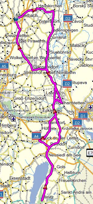 Gesamtstrecke 280km