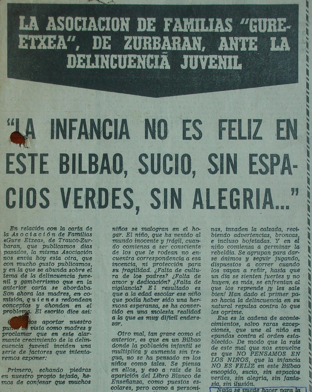 Fotos del Archivo Privado de Gure Etxea, La infancia no es feliz en este Bilbao sucio