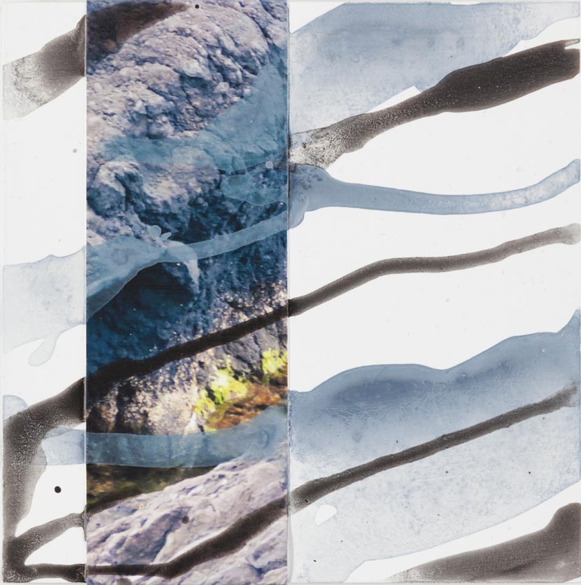 Monika Humm  Volcanism - Collage 9, 2018, MiT/Holz, 20x20x2cm