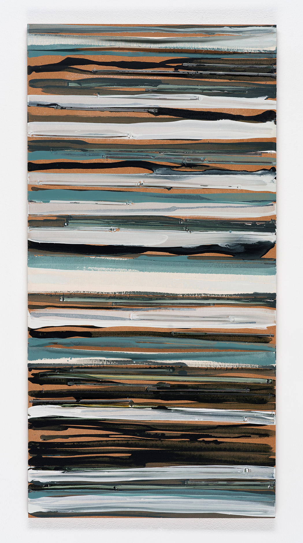 Monika Humm, Linien und Horizonte 3, 2020, MT/MDF, 100x50x1,5cm