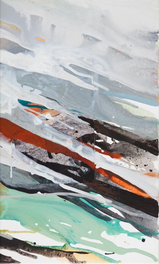 Monika Humm  Volcanism 21, 2018, Mischtechnik auf Leinwand, 60x90x2cm