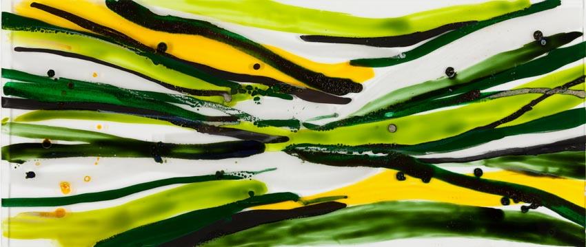 Monika Humm, Malerei auf Floatglas 2, 2013, 30x71x0,5cm