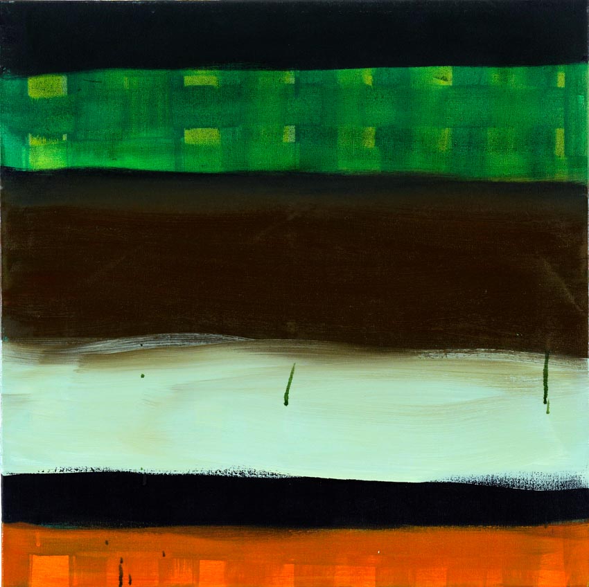 Monika Humm Indian Summer 6, 2006, Ölmalerei auf Leinwand, 60x60x7cm