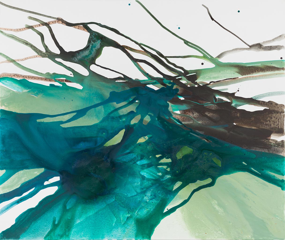 Monika Humm Volcanism-Floating 17, Acryl/LW, 130x155x2cm