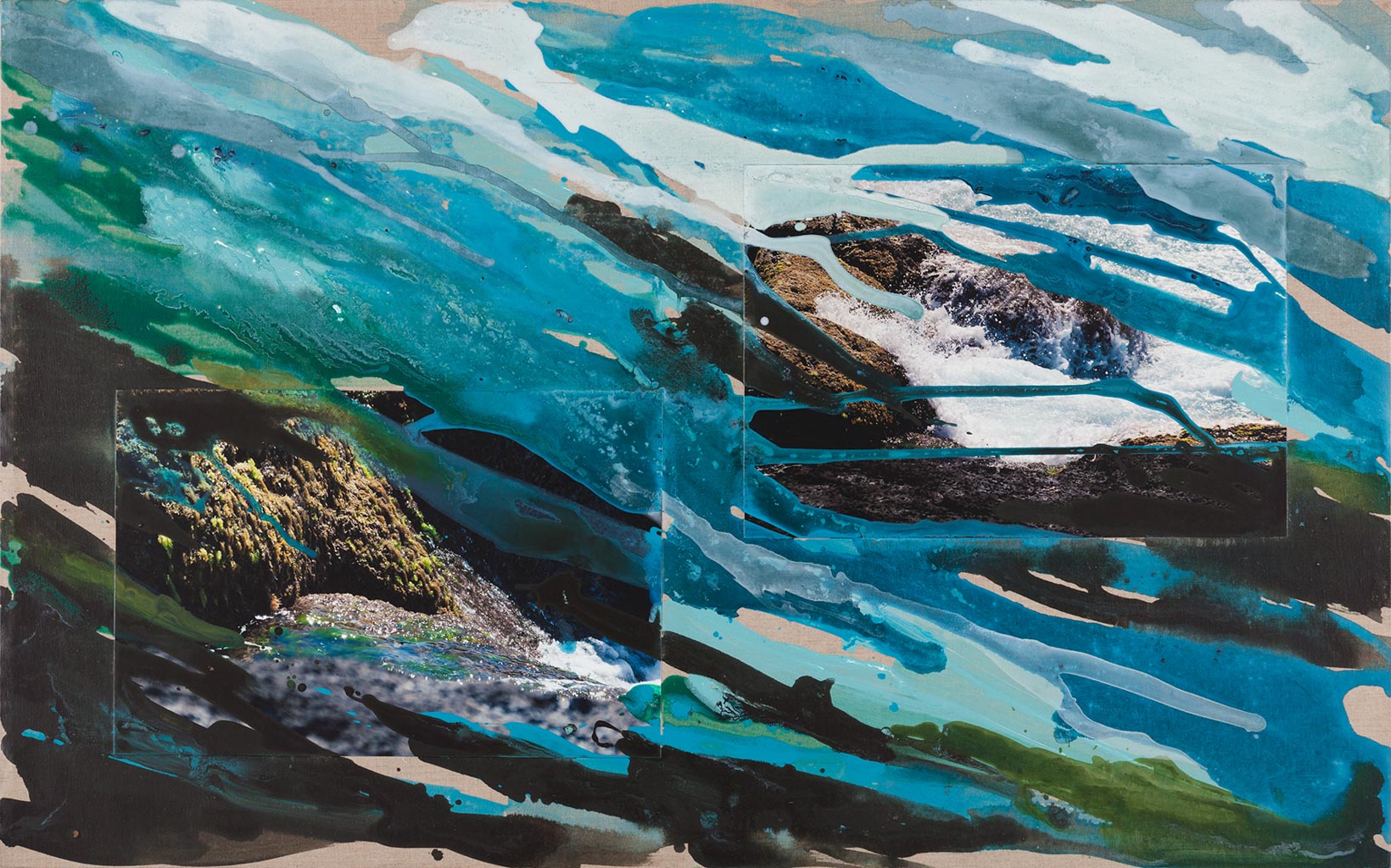 Monika Humm  Volcanism 6, 2017, MT/LW+Hartfaser, 75x120x2,5cm