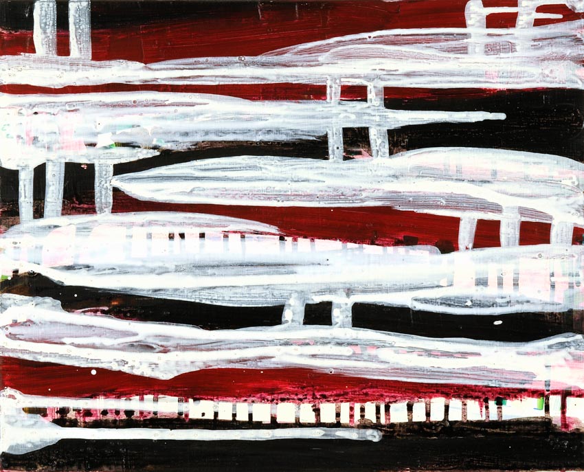 Monika Humm Going on 24, 2008, Acrylmalerei auf Holz, 40x49,5x2,5cm