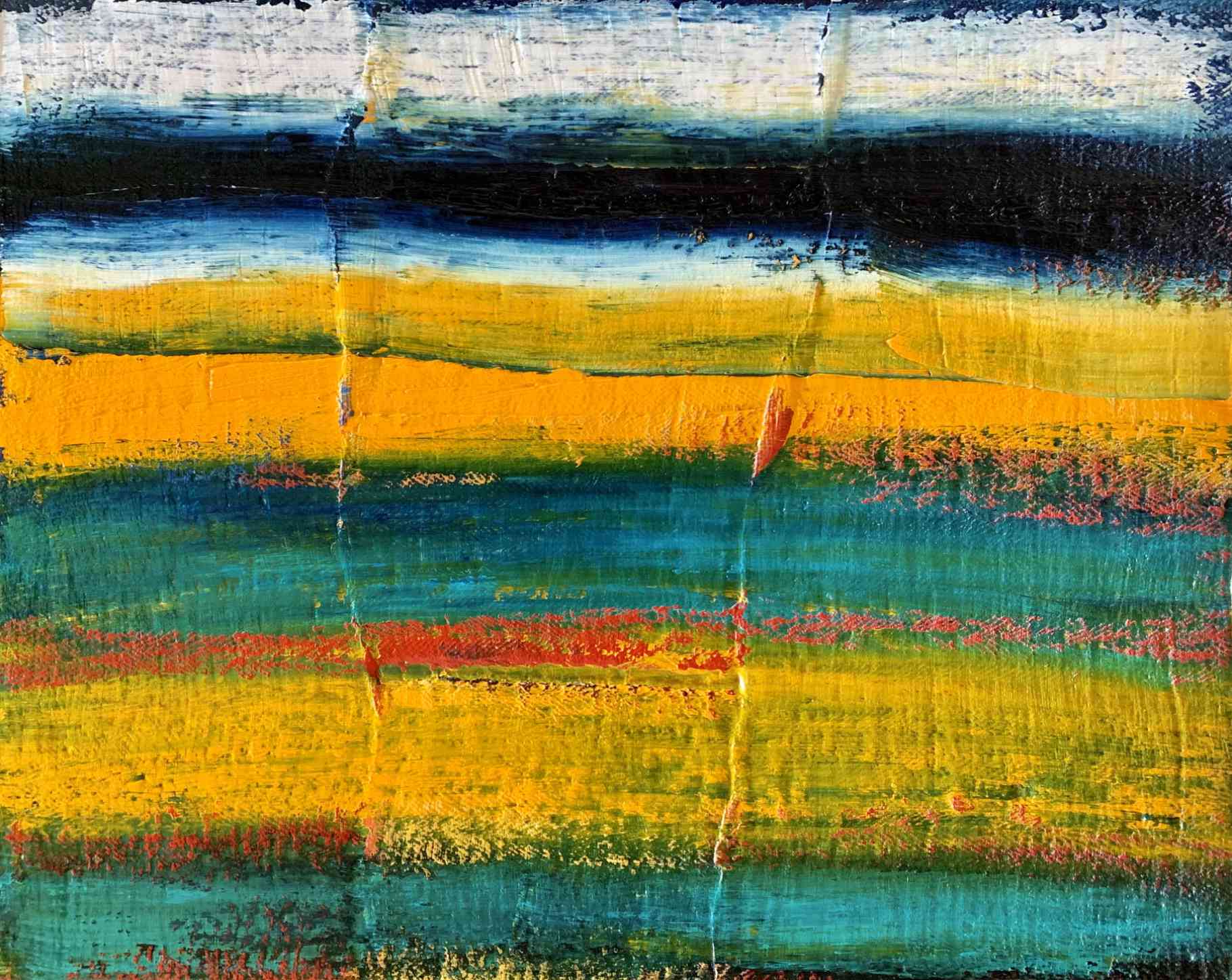 Monika Humm Indian Summer 20, 2023, Öl auf LW/Hartfaser, 40x50x0,5cm