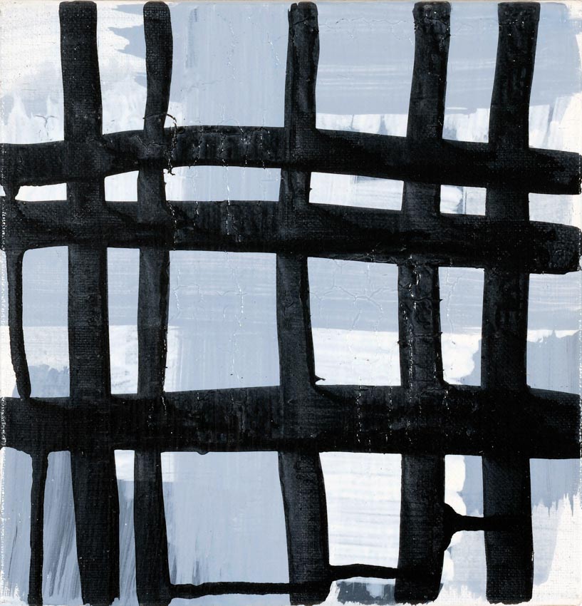 Monika Humm connected 1.3, 2007, Acrylmalerei auf Leinwand, 20x20x2cm