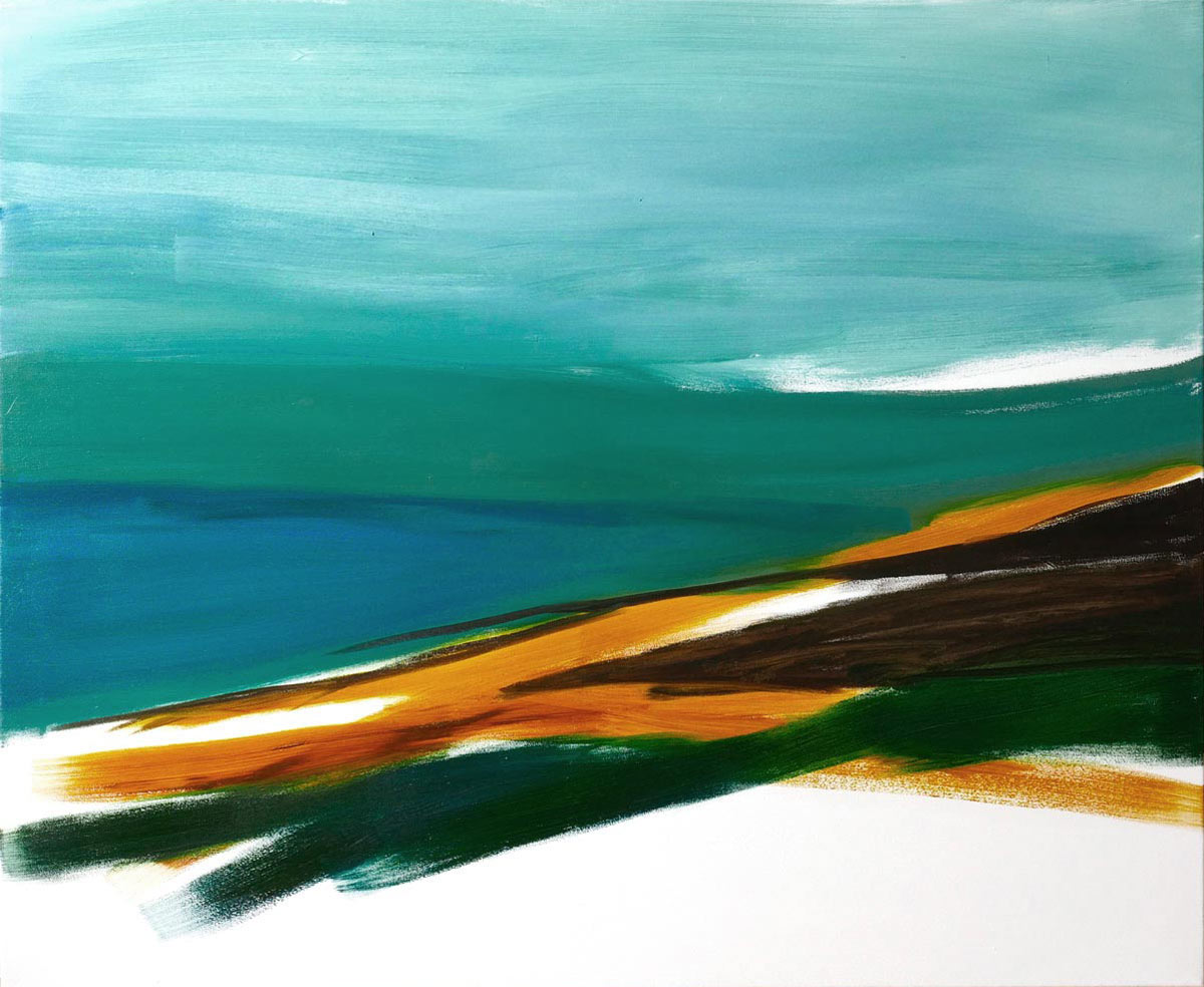 Monika Humm, Landscapes - Places of Longing 2, 2020, Öl/LW, 90 x110 x 2 cm