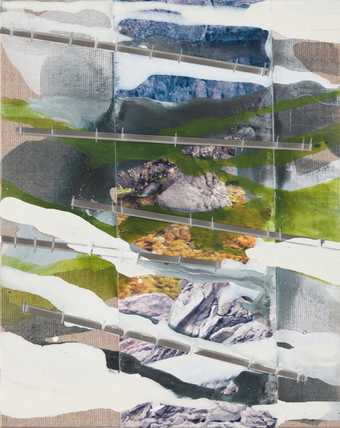 Monika Humm  Volcanism - Collage 14, 2018, MT/LW+Karton, 30x24x0,5cm