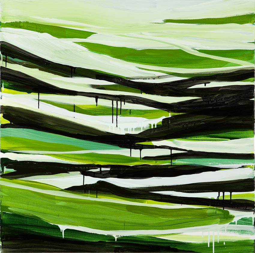Monika Humm Going on 68, 2013, Acrylmalerei auf Leinwand, 100x100x2cm  