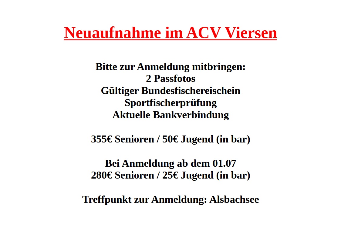 Neuaufnahme im ACV Viersen