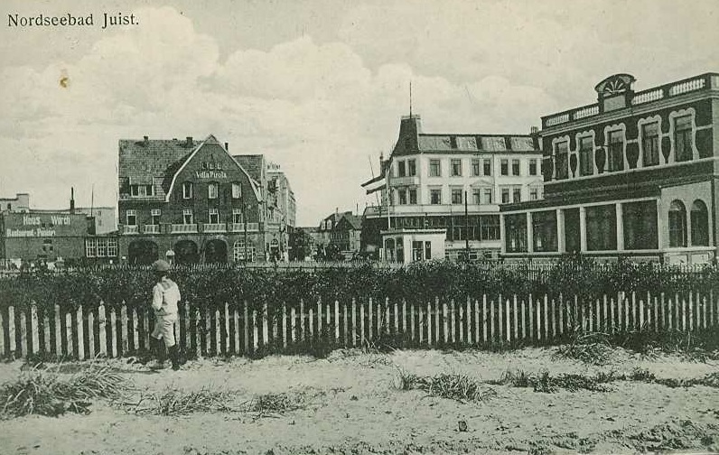 Blick "über" den "heutigen Kurplatz", damals Gemüsegarten des Hotel Itzen (Bracht) , ganz links das Hotel WORCH 