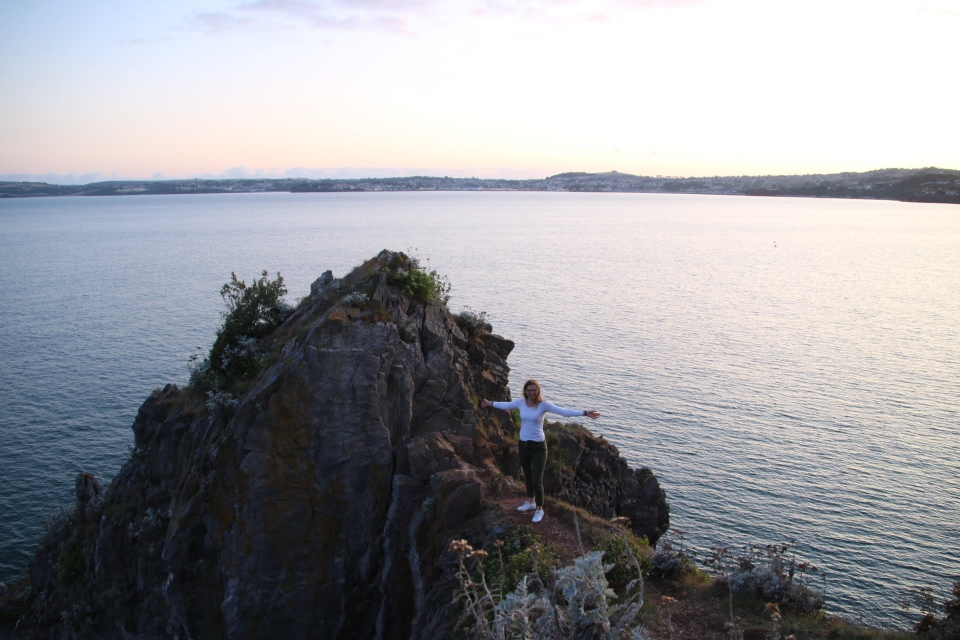 Me standing on the cliff door in Torquay