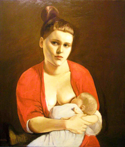 Eva in the City 1, 2008, 90/90 cm, oil on canvas (private collection)