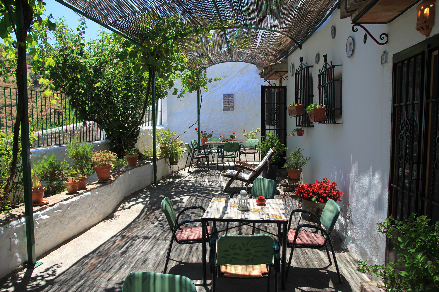 The terrace in front of the cave