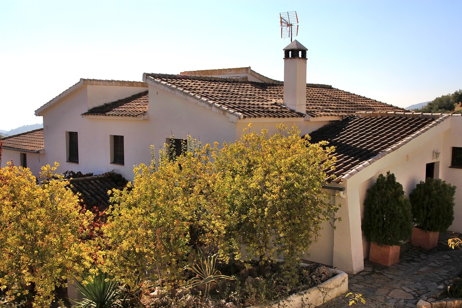 The front of the farmhouse