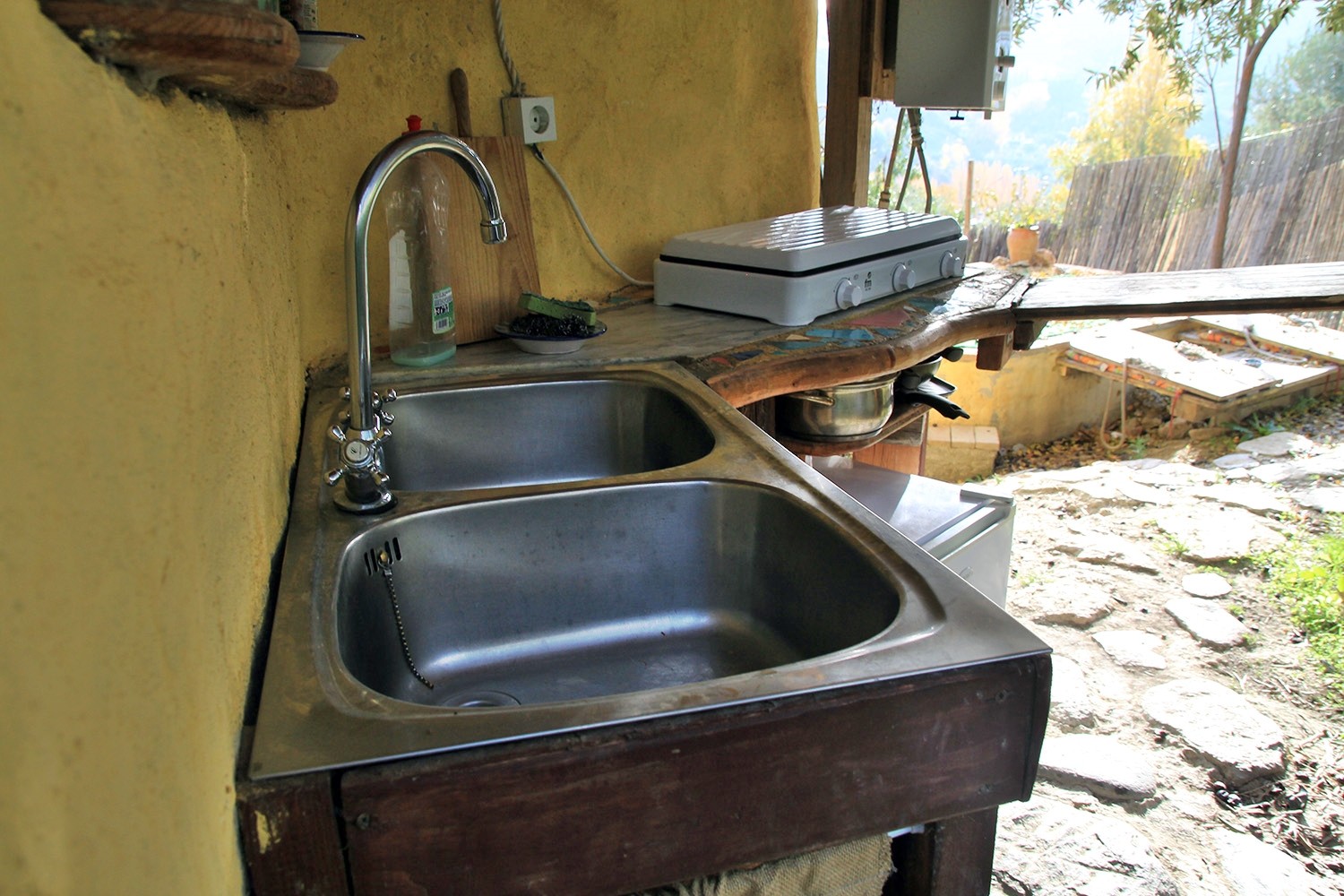 The outdoor kitchen