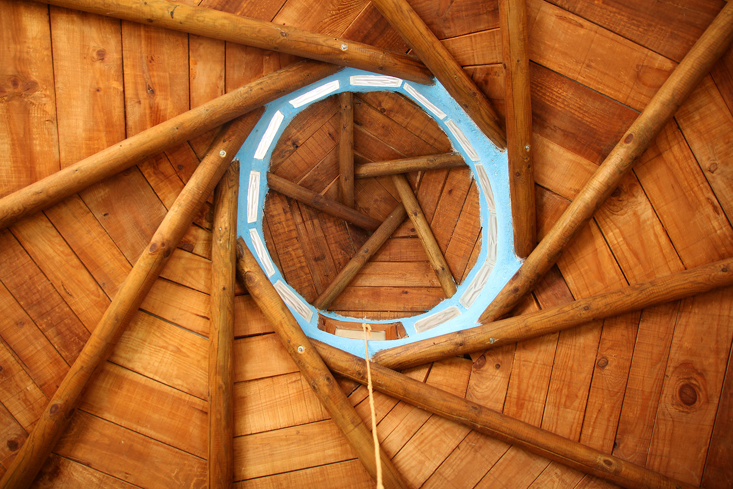 The ceiling of the cabin