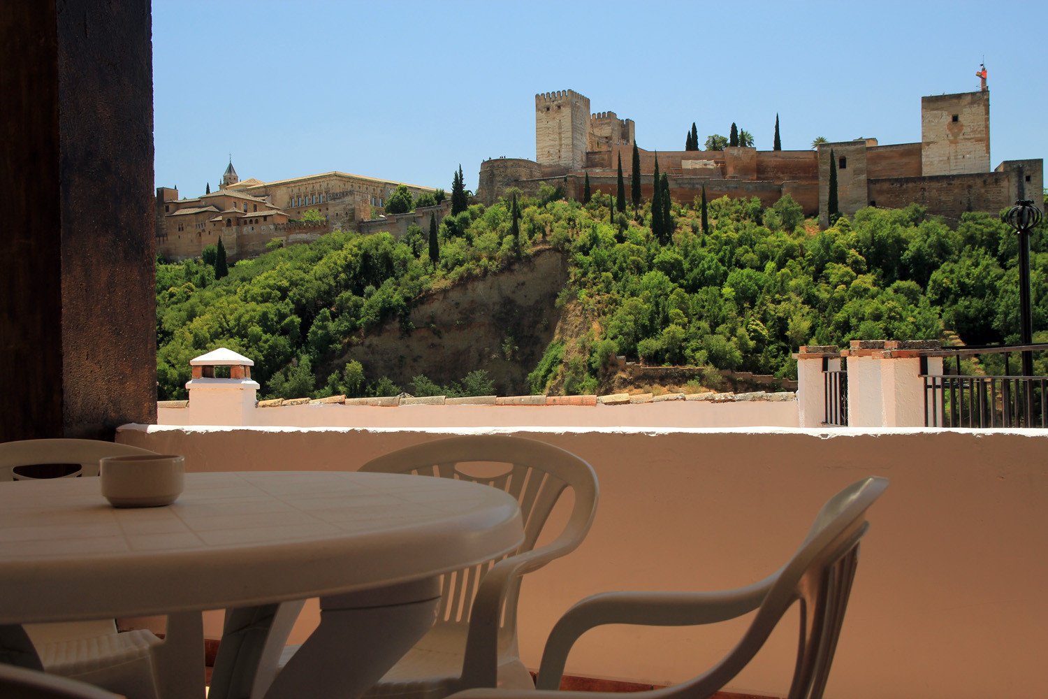 View on the Alhambra from the roof terrace