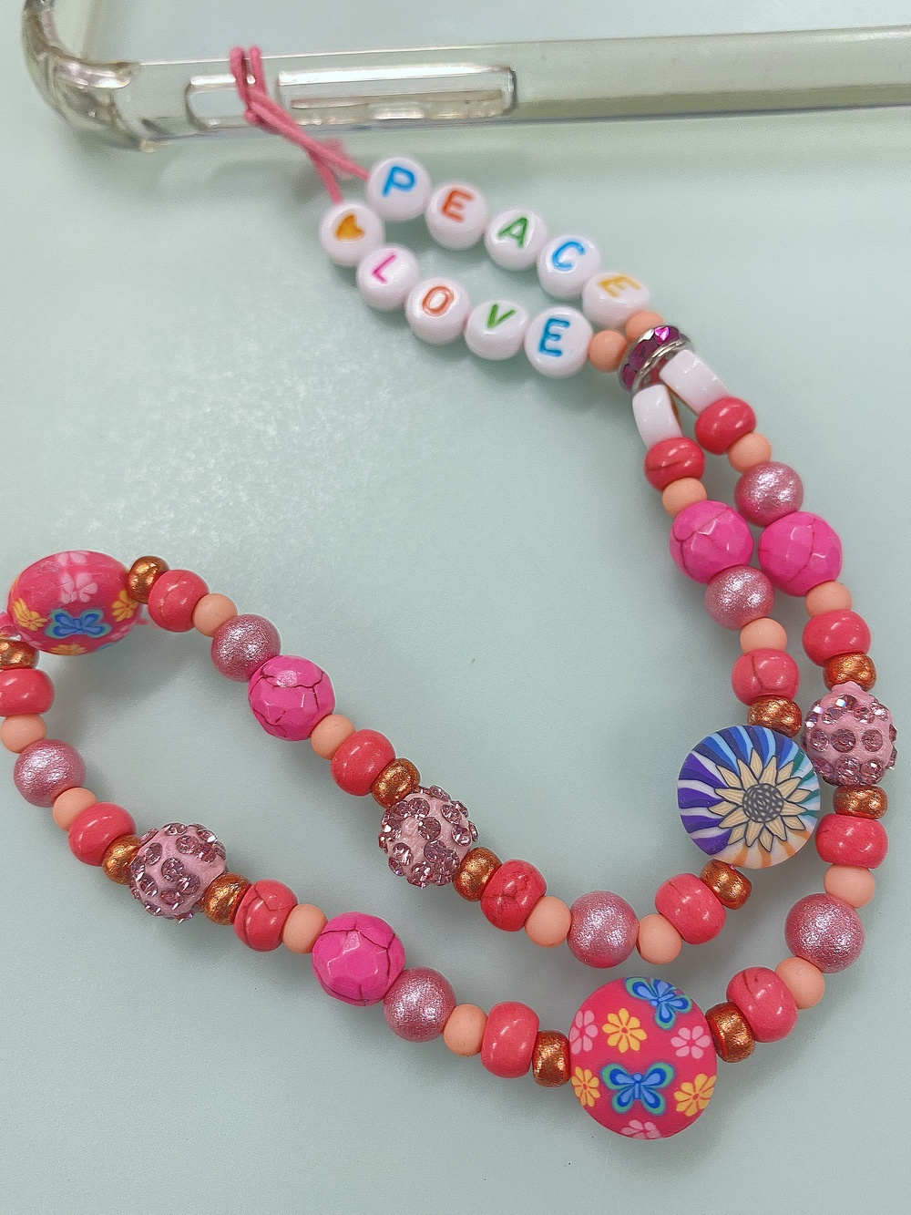 Handyschmuck Anhänger LOVE & PEACE