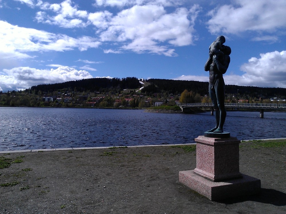 Vater und Sohn auf dem Podest