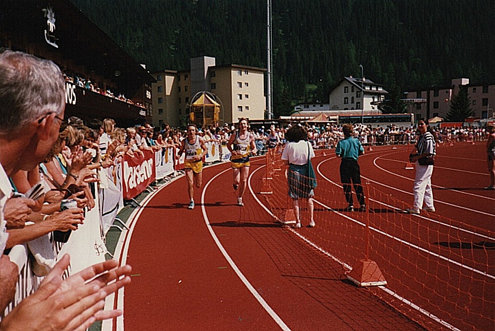 Gemeinsamer Zieleinlauf mit Uli Strobel 1989 nach 7:56 Stunden