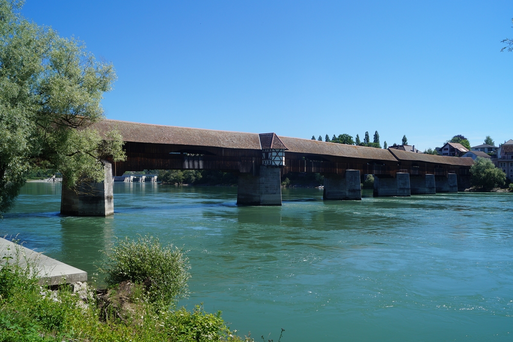 Holzbrücke von Bad Säckingen in die Schweiz