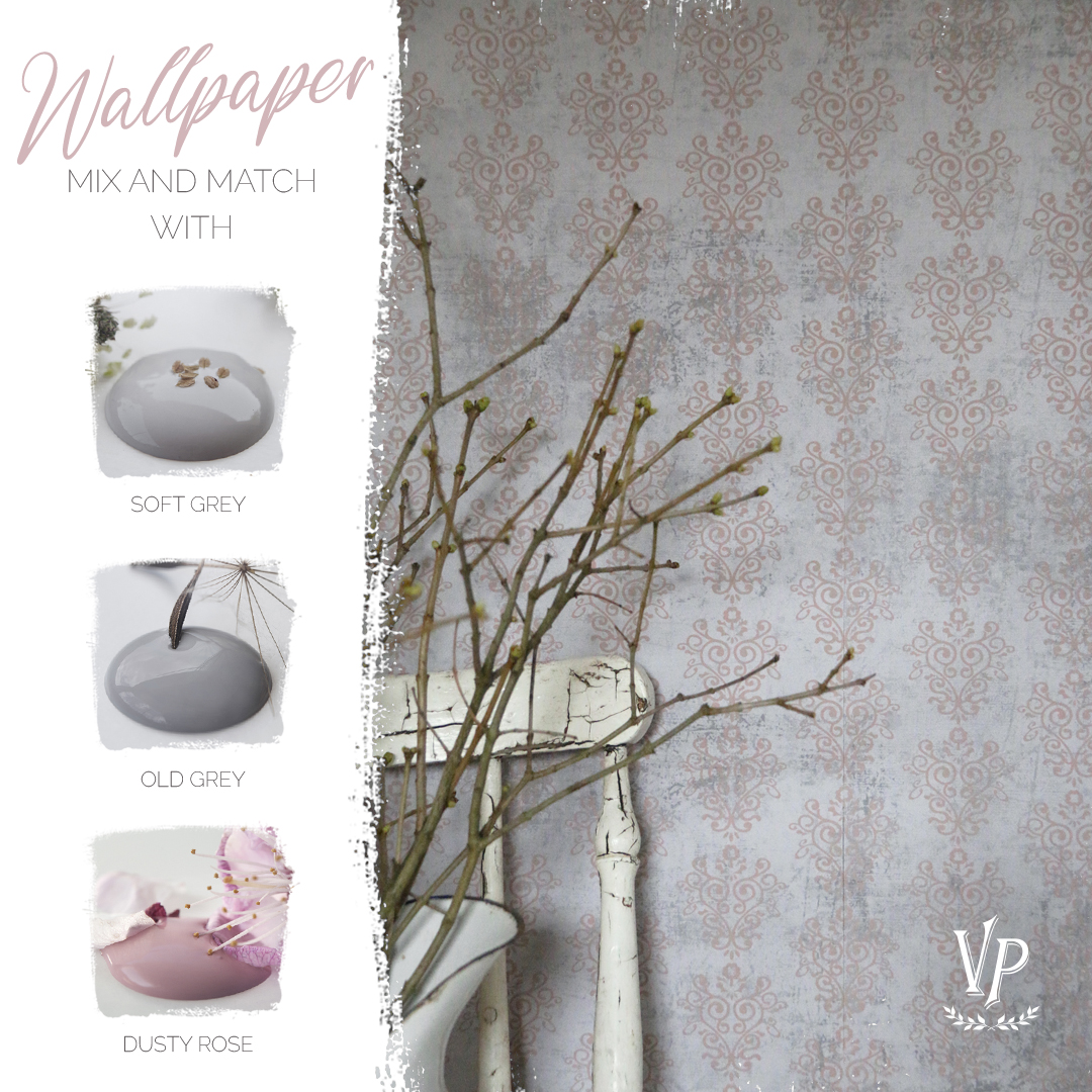 Vintage Paint Wallpaper Grey Pink