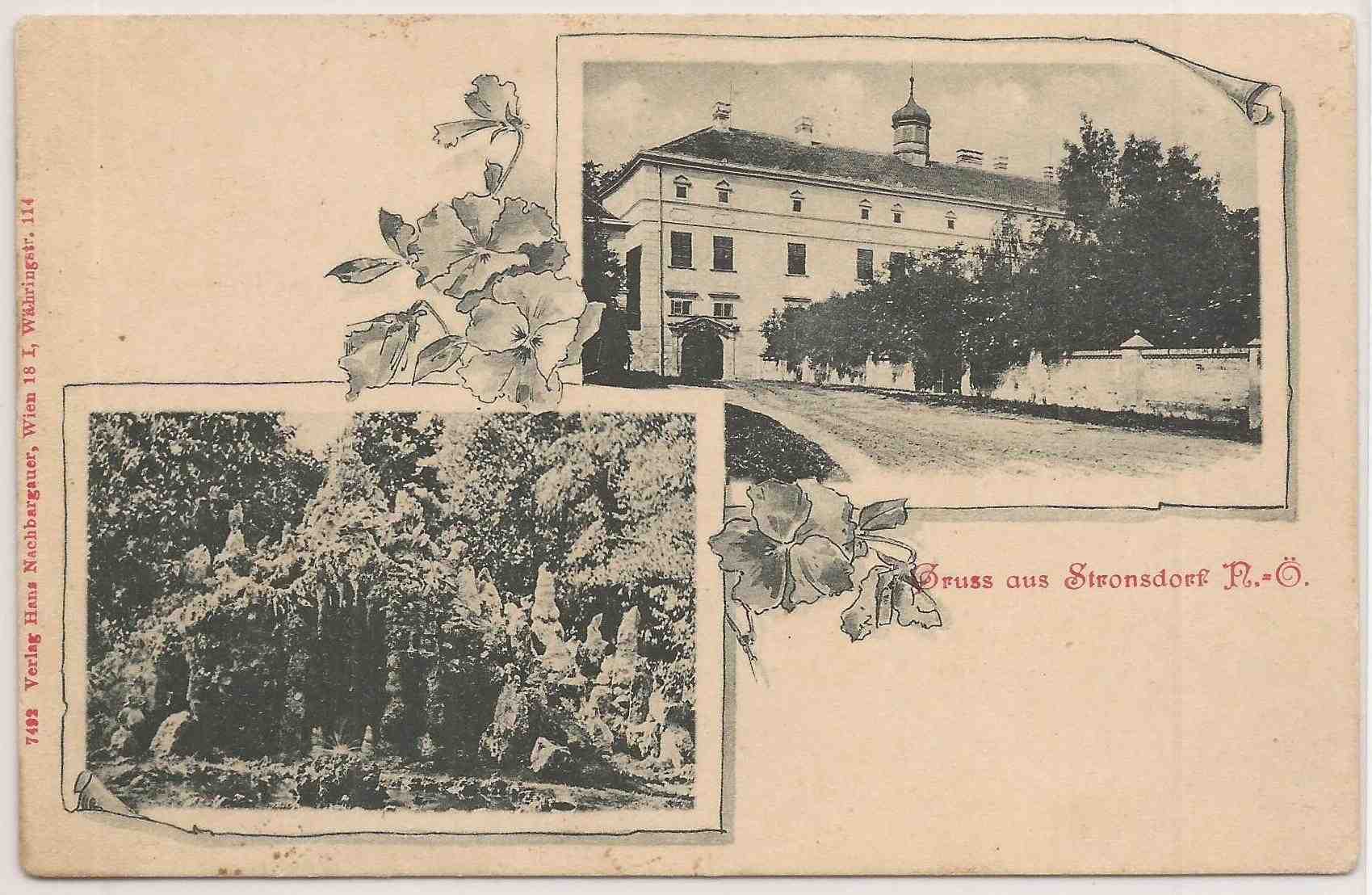 Stronsdorf 1900 Schloss und Lorettokapelle