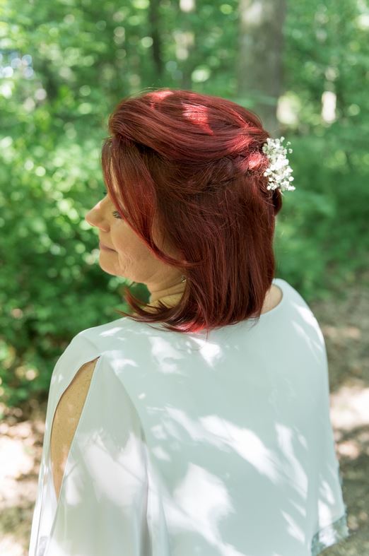 Frisur Halfupdo rote Haare geflochten - Mariposa Styling mit Stil Hochzeitsstyling Wien und Umgebung ©Barbara Wenz