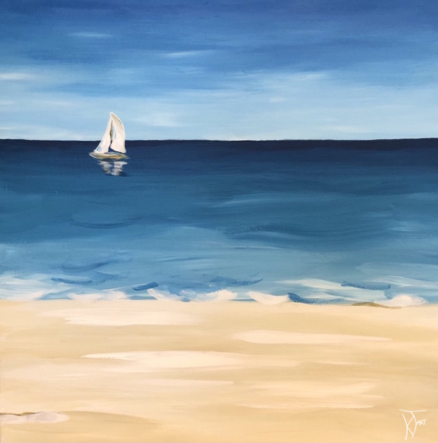 kleines Segelboot  |  50 x 50 cm  |  Acryl