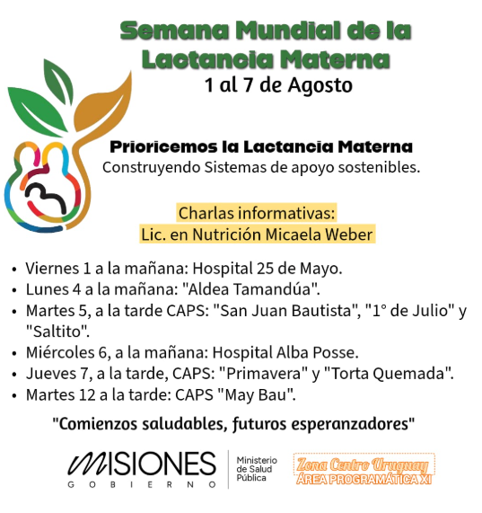 SEMANA PROVINCIAL Y MUNDIAL DE LA LACTANCIA MATERNA CON ACTIVIDADES EN TODA LA PROVINCIA