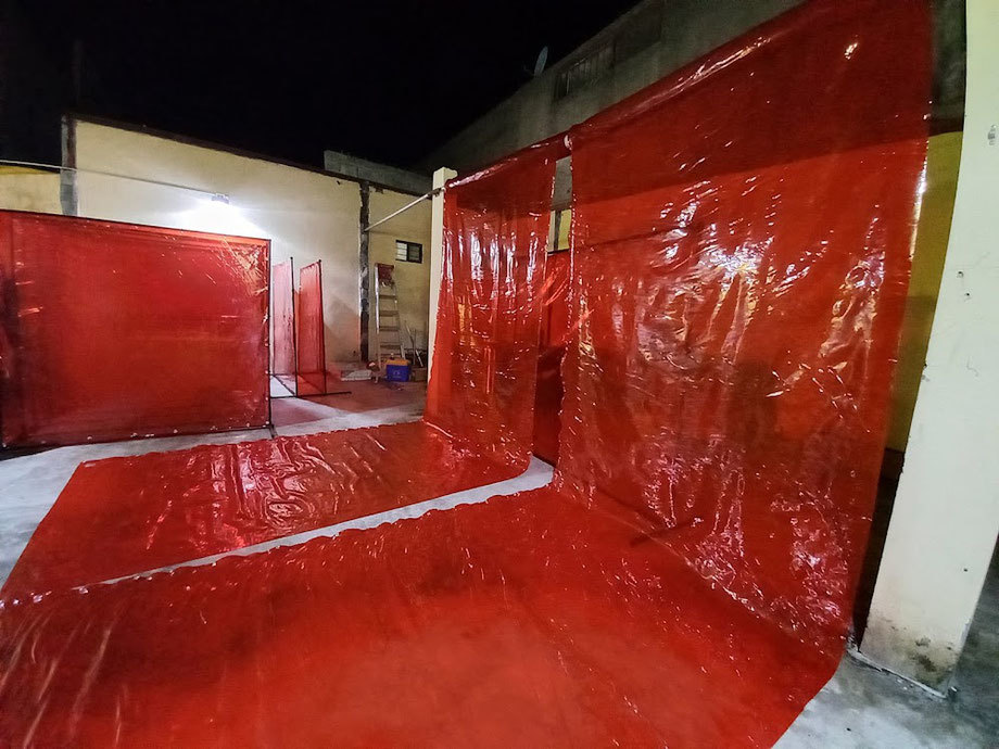 Hule transparente rojo para soldar - proteccion UV - Entrega Inmediata - Envios a todo Mexico