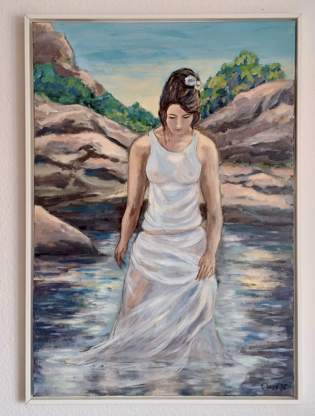Das Spiegelbild im Wasser, Acryl auf Leinwand 100x70 cm mit Rahmen. Preis auf Anfrage 