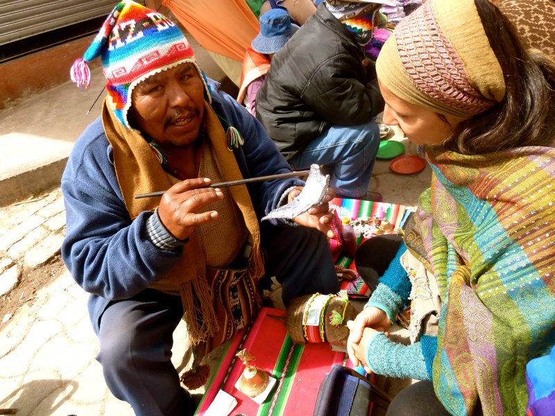 Divination in Copacabana, Lake Titicaca/Bolivia