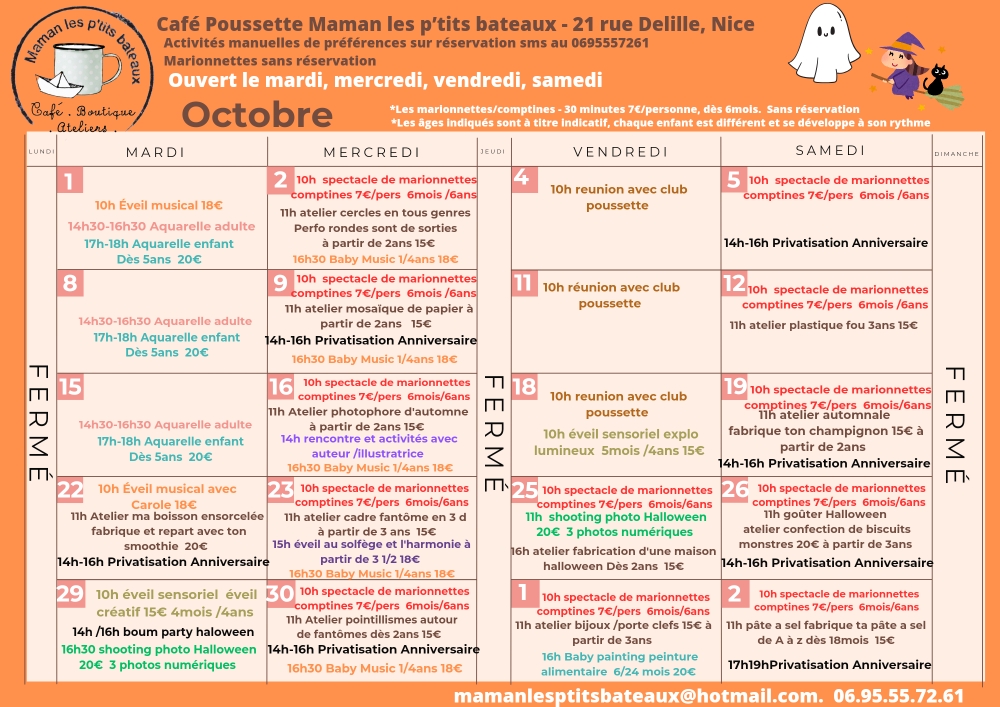 Réservé l'activité qui vous intéresse très simplement en envoyant un SMS au 0695557261 avec nom âge de l'enfant et l'activité