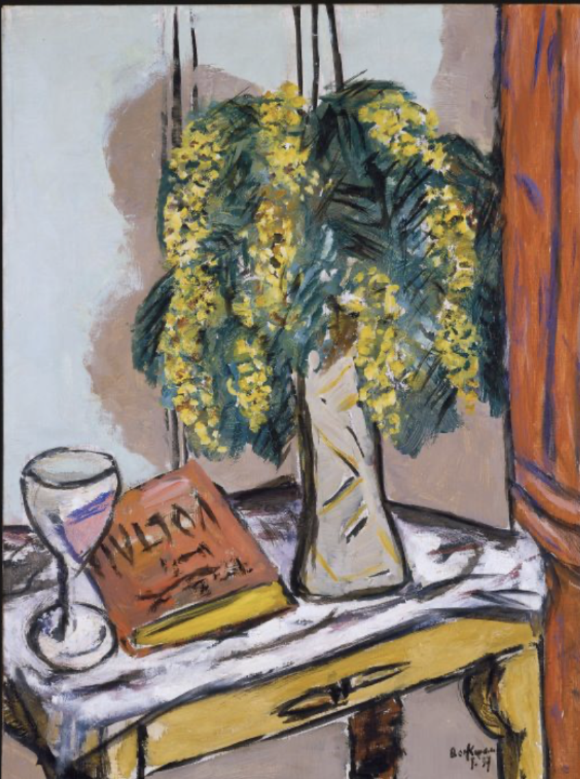 Der Riese mit Liebeskummer - eine humorvolle Bildbeschreibung zu „Stillleben mit Mimosen" von Max Beckmann