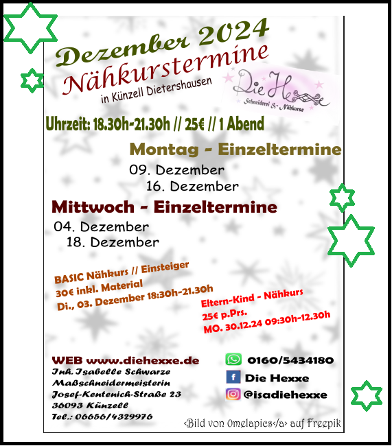 Nähkurse im Dezember 2024