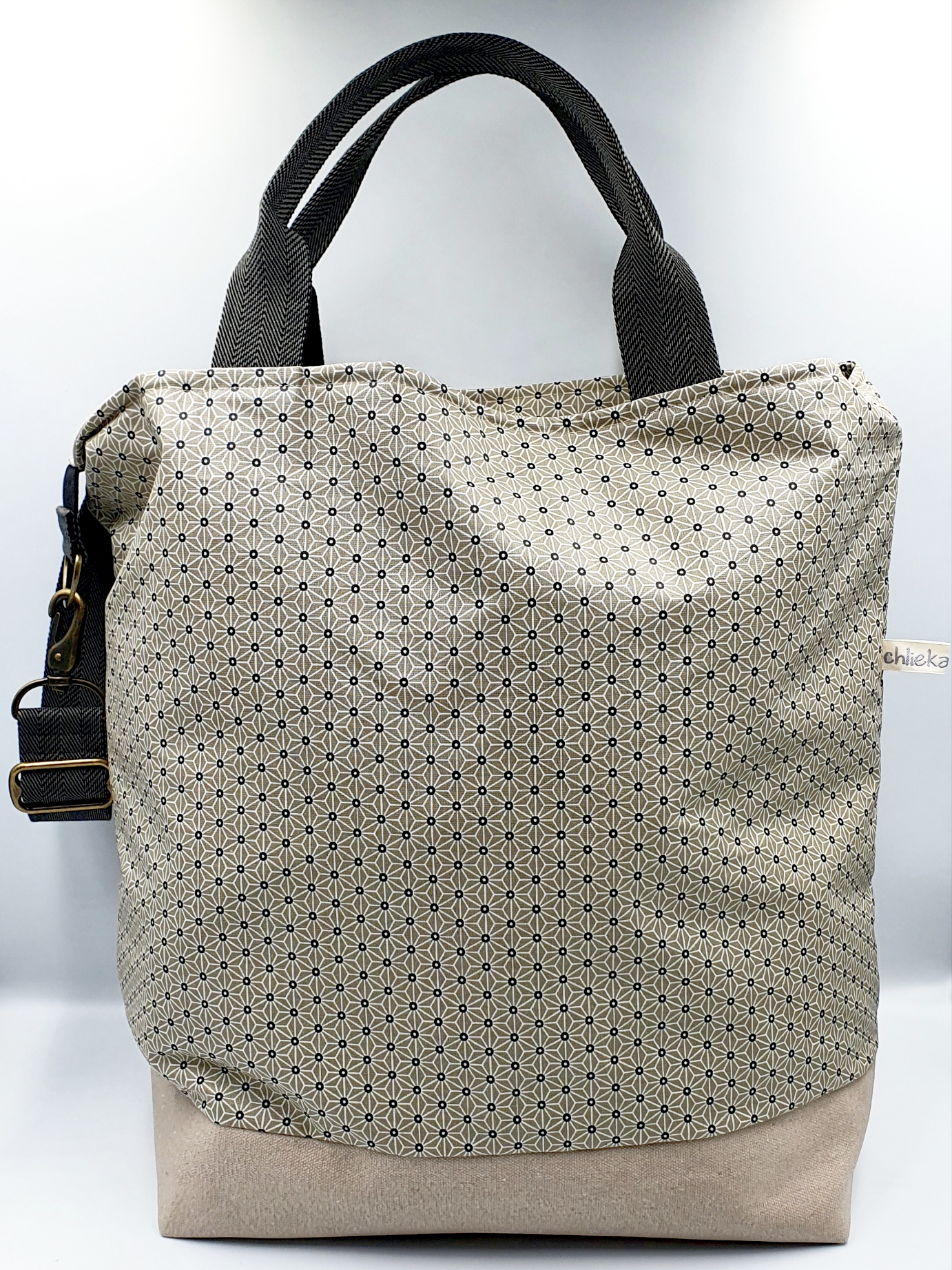 Shopper / Einkaufstasche Sternblume beige