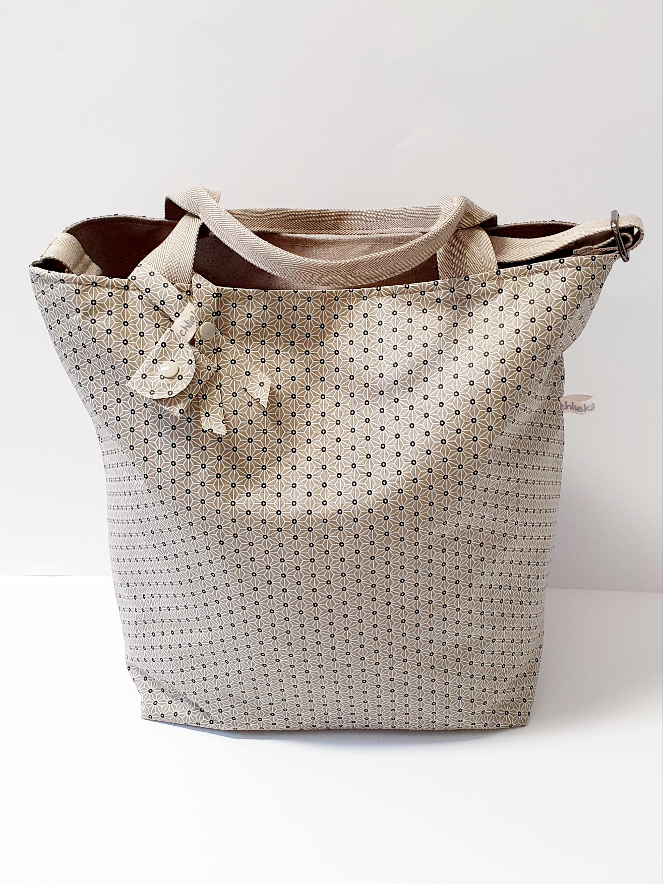 Shopper / Einkaufstasche, Sternblume beige, verkauft