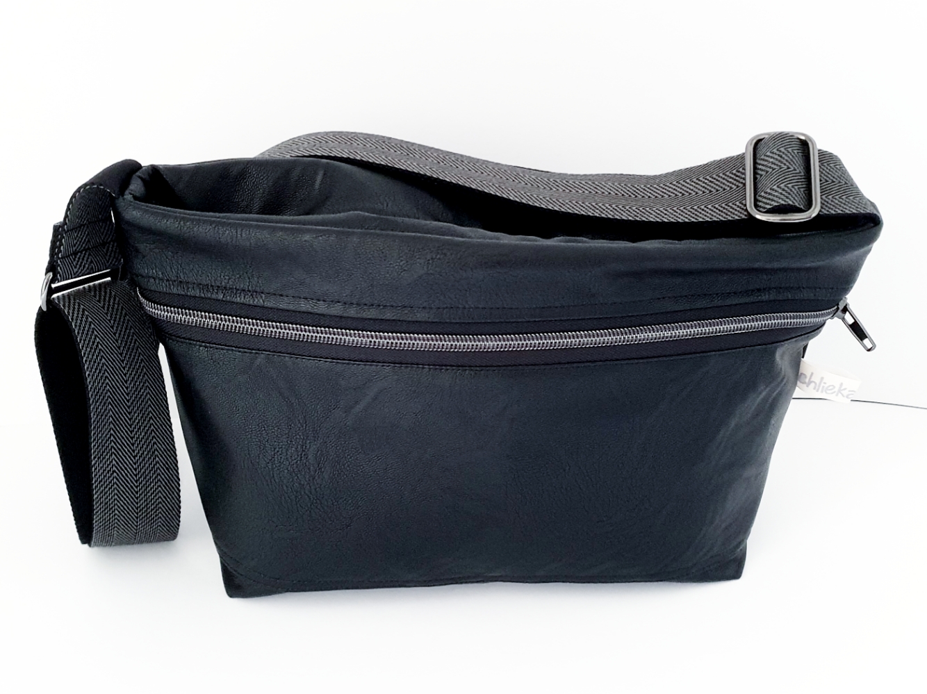 Tasche quer weiches Kunstleder schwarz, verkauft