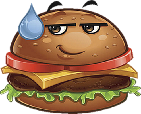 hamburger - restauration - alimentation - smiley émoticône émoji cartoon clipart illustration - artémotic