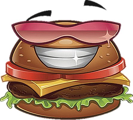 hamburger - restauration - alimentation - smiley émoticône émoji cartoon clipart illustration - artémotic