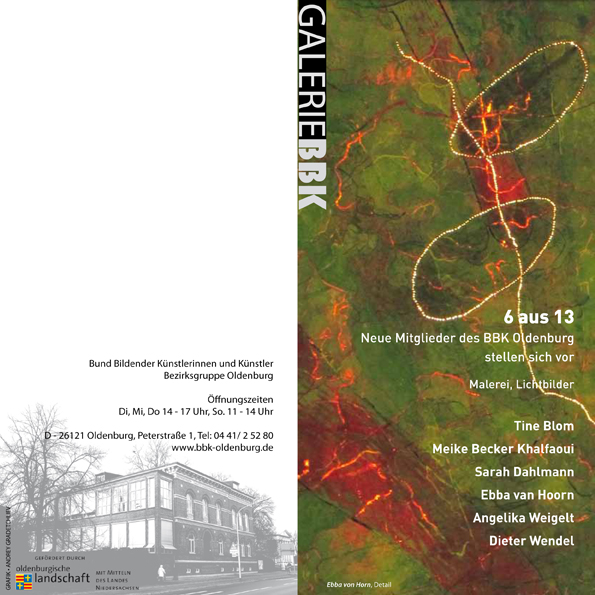 BBK-Galerie, Ausstellung "Neue Mitglieder", Oldenburg, Vernissage, 2013, Sarah Esslinger-Dahlmann, Entstehung, 5-teiliges Werk