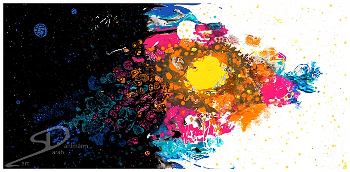 Sarah Esslinger-Dahlmann, Der Raum zwischen Licht und Dunkelheit, 2013, 100 x 50 cm, Mischtechnik auf Leinwand