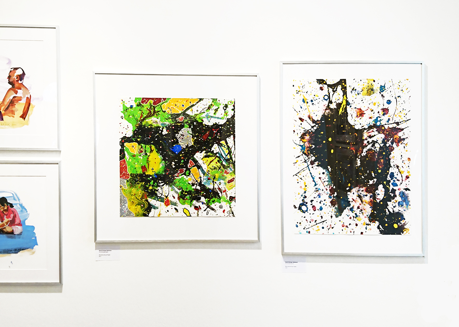 Artothek, Kunstsammlung der Stadt Oldenburg, Neuaufnahmen 2018, zwei Papierarbeiten, grün und schwarz, Sarah Esslinger-Dahlmann