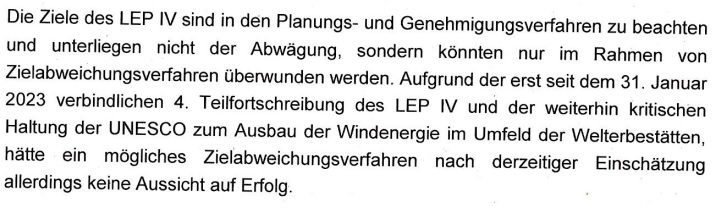 Textauszug aus dem schreiben von Minister Ebling an das BKRR v. 18.06.2024